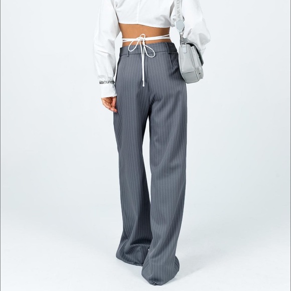 Princess Polly Archer Pants Pinstripe Grey - Picture 8 of 8